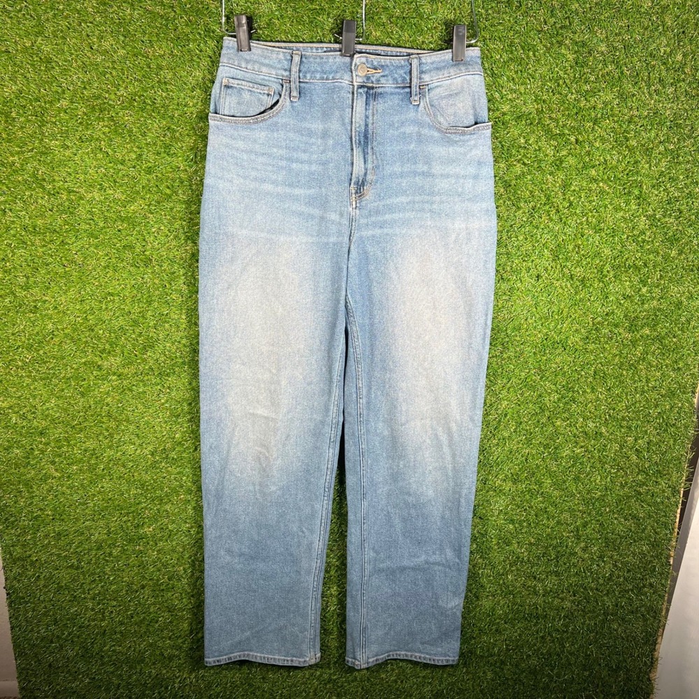 Hollister Ultra High-Rise Dad Jeans Light Wash Blue W28 L31 7R Vintage Stretch